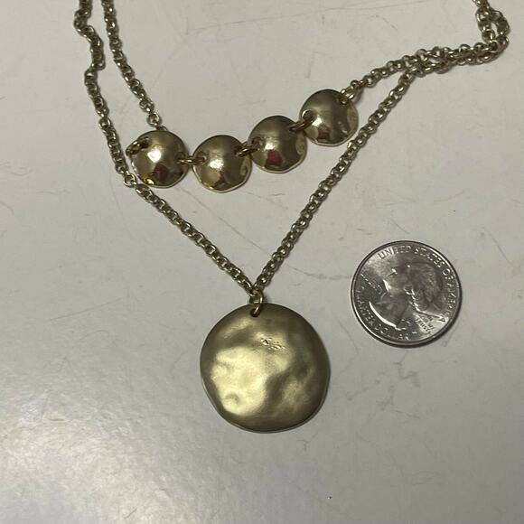 Chico's gold tone multi strand necklace signed costume jewelry pendant - Picture 6 of 15